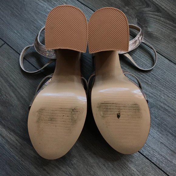 Mettesally Women's Prism Shiny Open Toe Sandals Chunky Block Platform Heels 8.5 - Picture 3 of 9